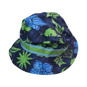 ABG Toddler Bucket Hat Tropical Floral Navy Blue Green Boys Sun Hat